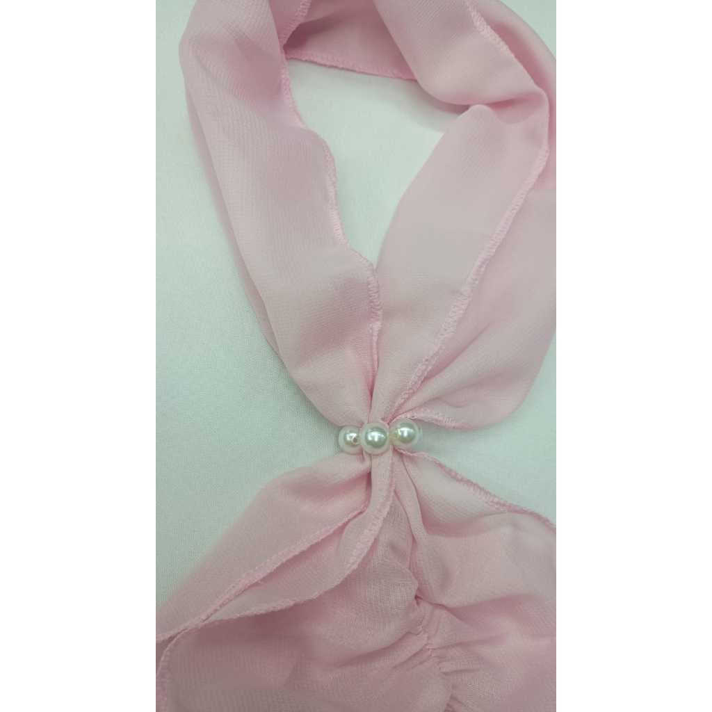 LENÇO ECHARPE FRANZIDO ROSA BEBE CLARO CONGRESSO FESTIVIDADE