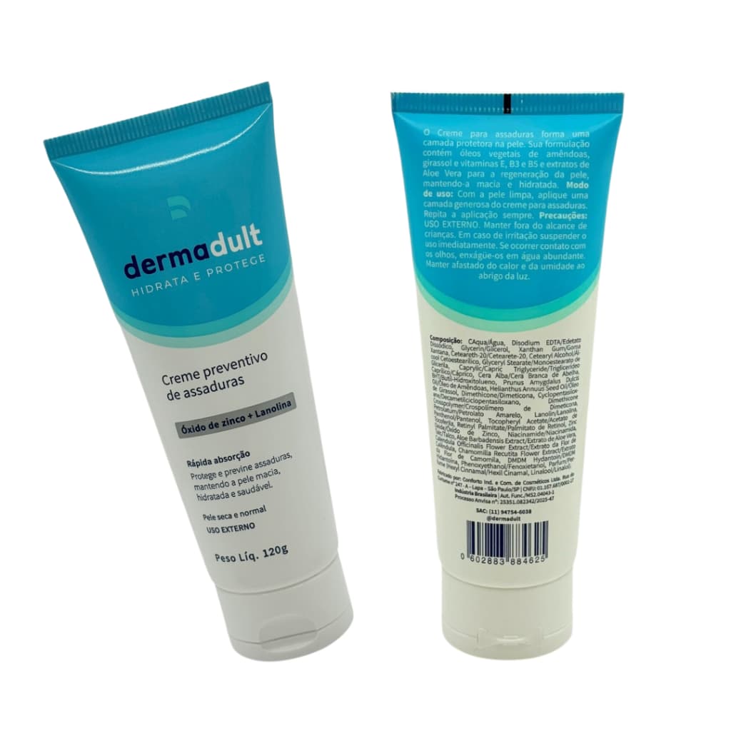 Kit 2 Pomadas para Assaduras Dermadult 120g Proteção Calmante e Hidratante Infantil