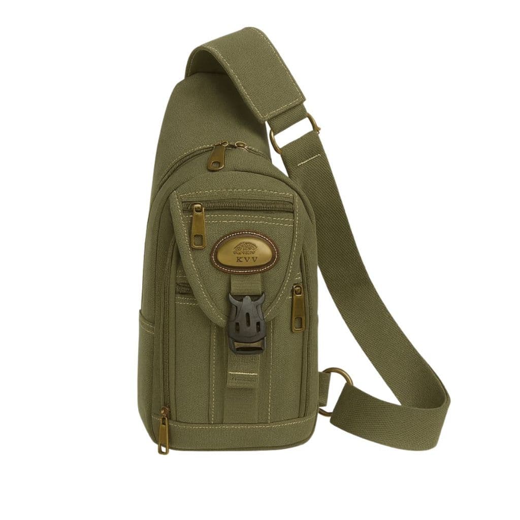 Mochila Pequena Transversal Lona De Algodão Resistente