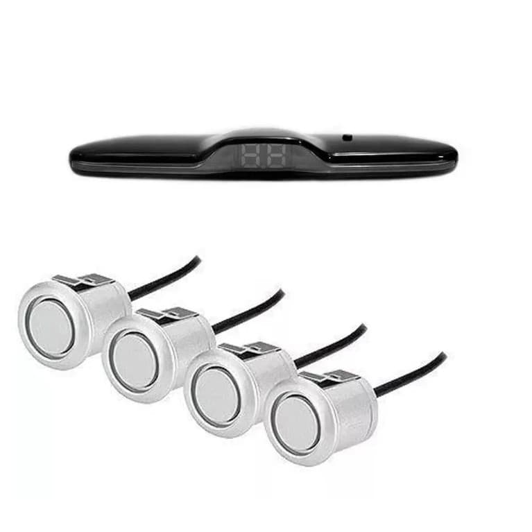 Sensor De Estacionamento RayX Sensor de ré com Display Prime Prata 4 Pontos 18,5 Mm