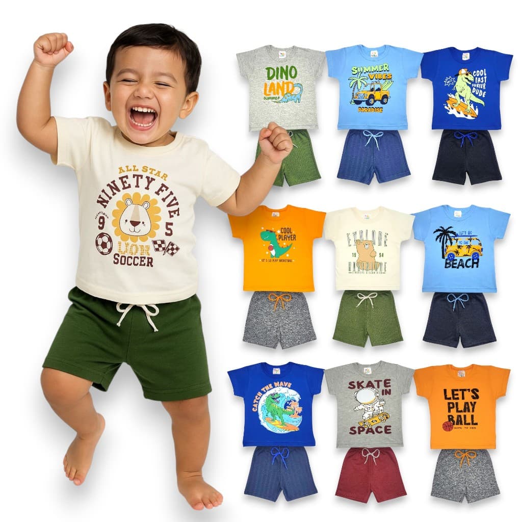 Kit 2 a 10 Peças Conjuntos de Menino Premium 1 ao 3 Roupas Infantil Bebê Criança Masculino