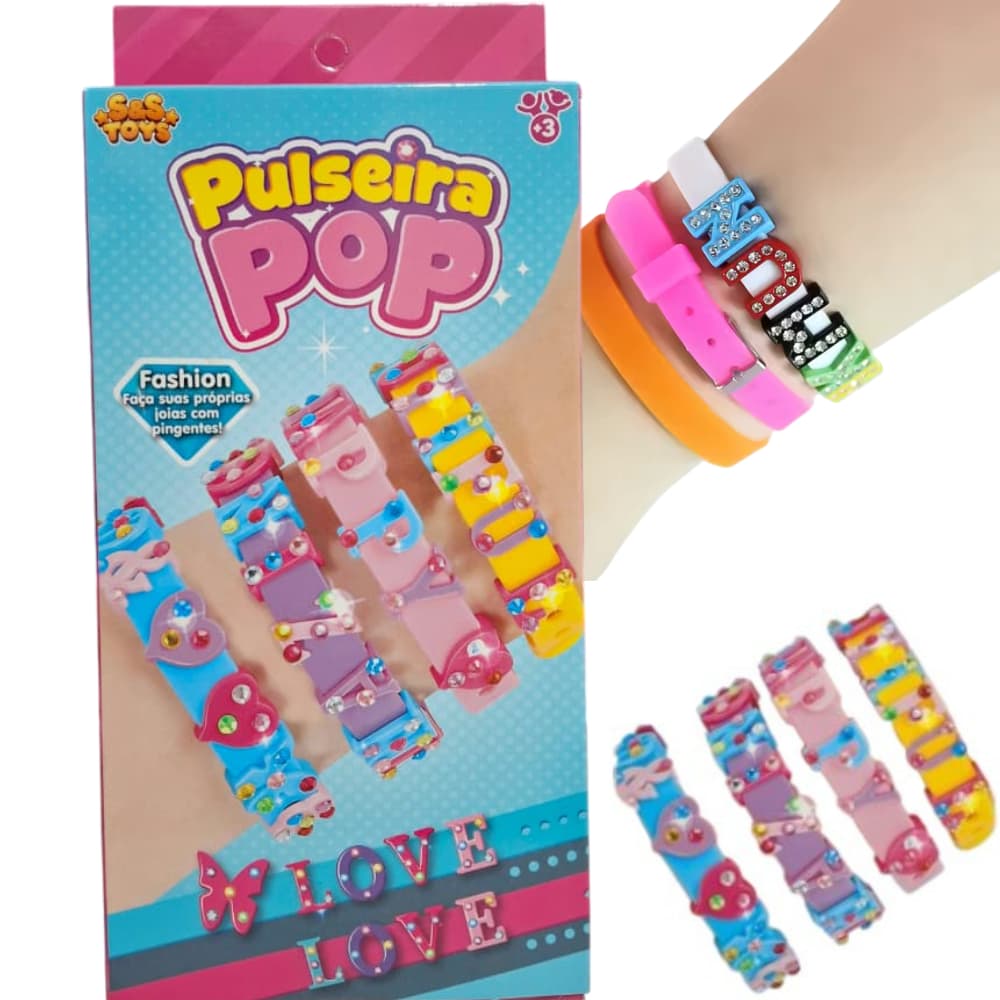 KIT PULSEIRA C/ ACESSORIO INFANTIL - 240 PÇS - PULSEIRAS CHARMOSAS