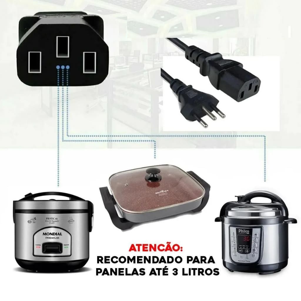 Cabo Energia Alimentacao Forca Para Panela De Pressao Midea MultiCooker 3l Polishop