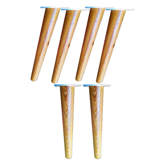 Pé Palito Retro 30cm C/ Base Metal Angelim - Kit 6pcs