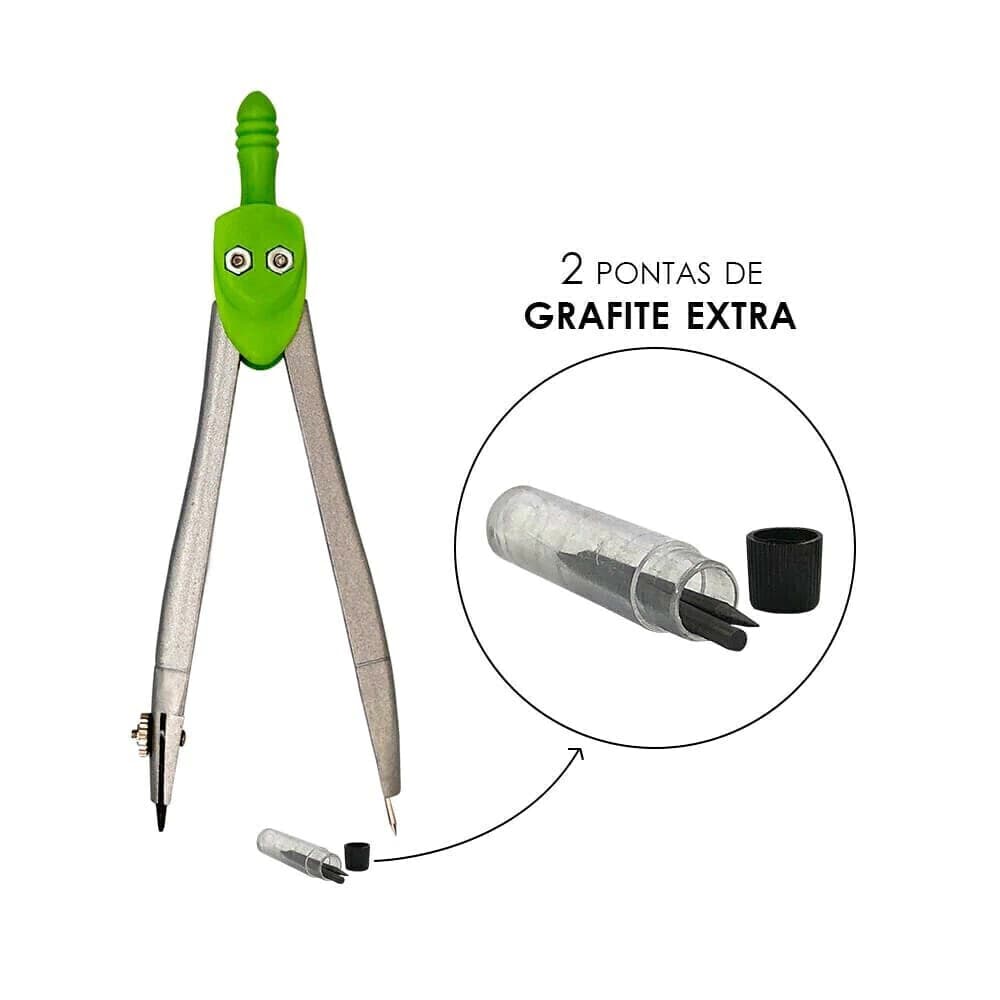 Compasso Escolar De Metal Com Grafite Na Caixa - SORTIDO (WPC10007)