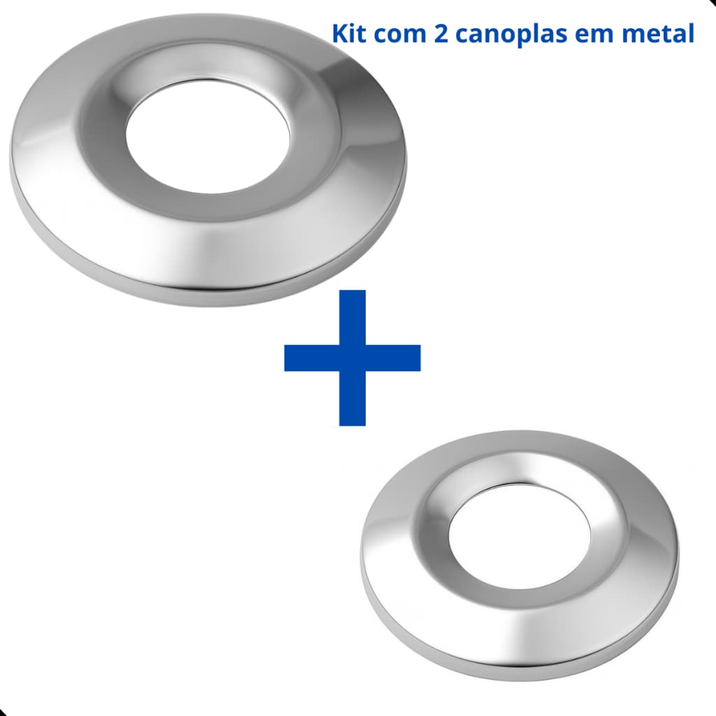 Kit 2 Tampas Decorativas de Torneira Acabamento metal de 1/2 Canopla inox capa revestimento Luxo