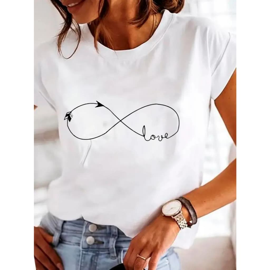Camiseta Feminina Com Estampa De Infinito Love
