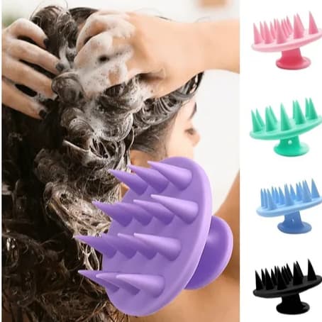 Escovas Massageadoras de Couro Cabeludo em Silicone Anti-Deslizante Cuidado Saúde Flexível