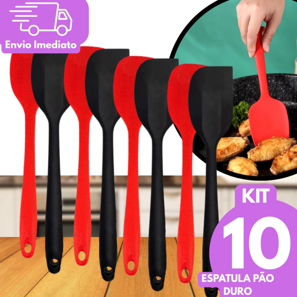 Kit 10 Pão Duro Espatula de Silicone 27cm Resistente Pão Duro Fechada Raspadora Utensílio De Cozinha Multiuso Atacado