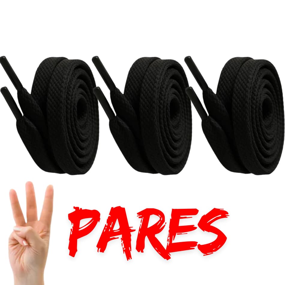 Cadarço Preto Achatado Flat 1,40m  Versátil Resistente e Estiloso que Vai Além do Calçado