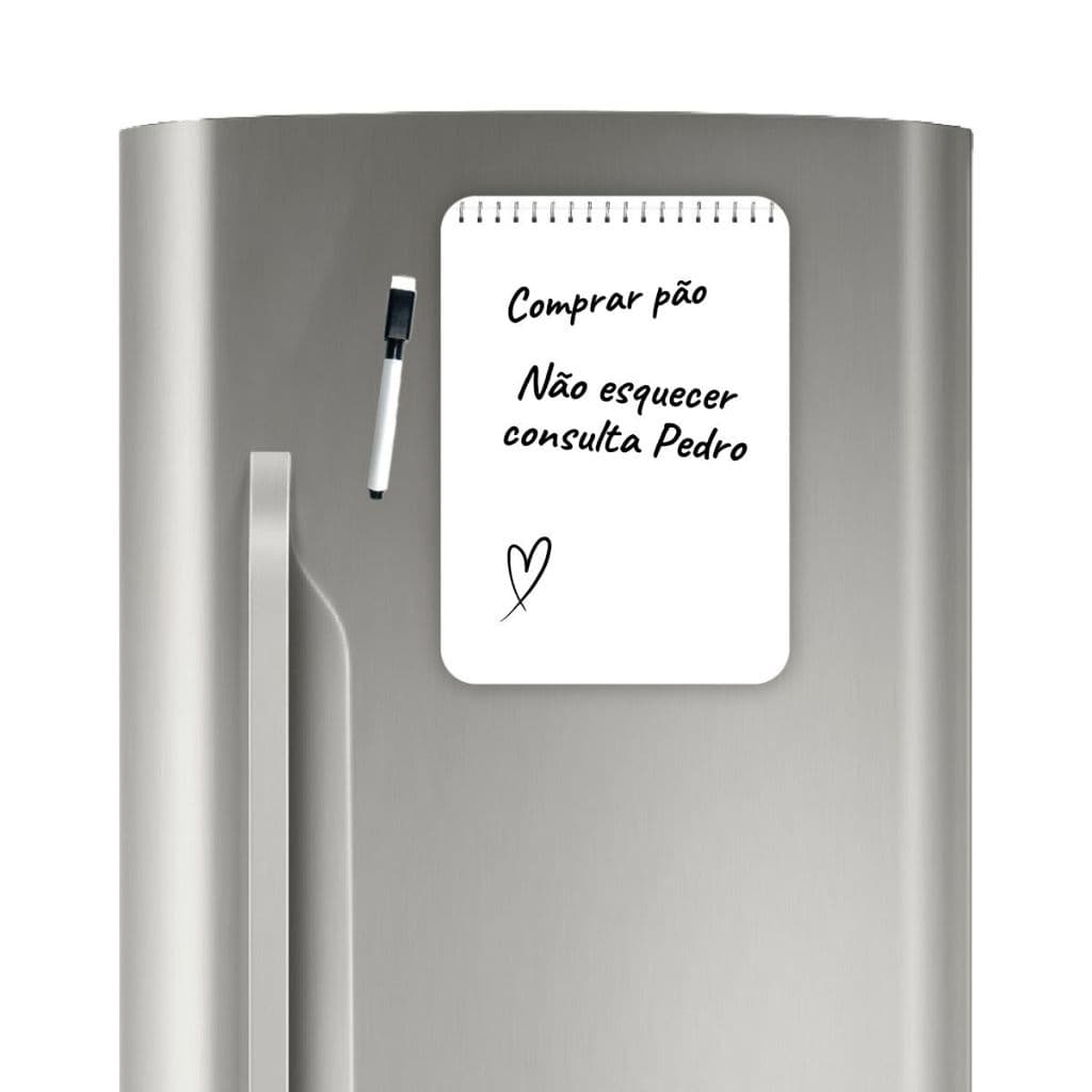 Imã Geladeira Magnético Branco Rascunho Anotações