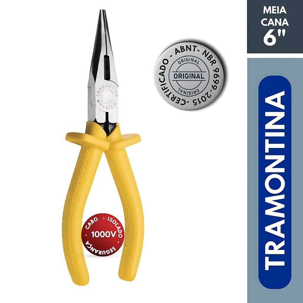 Alicate Bico Meia Cana Tramontina 6" Reto Isolado NR10 1000V