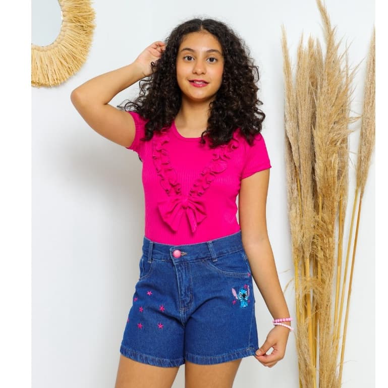 Conjunto Stitch Infantil e Juvenil Blogueirinha Fashion 8 ao 16