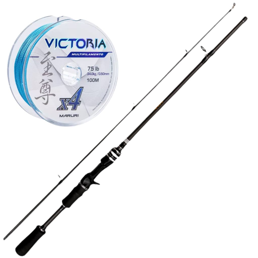 Vara De Pesca Para Carretilha Fibra Carbono com Gatilho Arma Linha Multifilamento Tucunare Rio mar