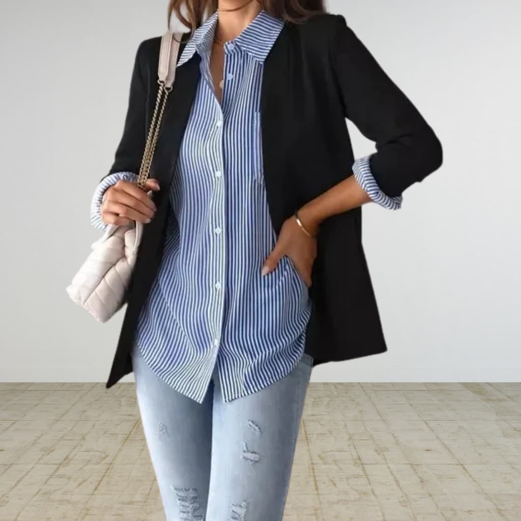 Camisa Feminina Listrada Social Crepinho Não Amassa Plus Size G1 G2 G3 PP ao G3 Envio Rápido