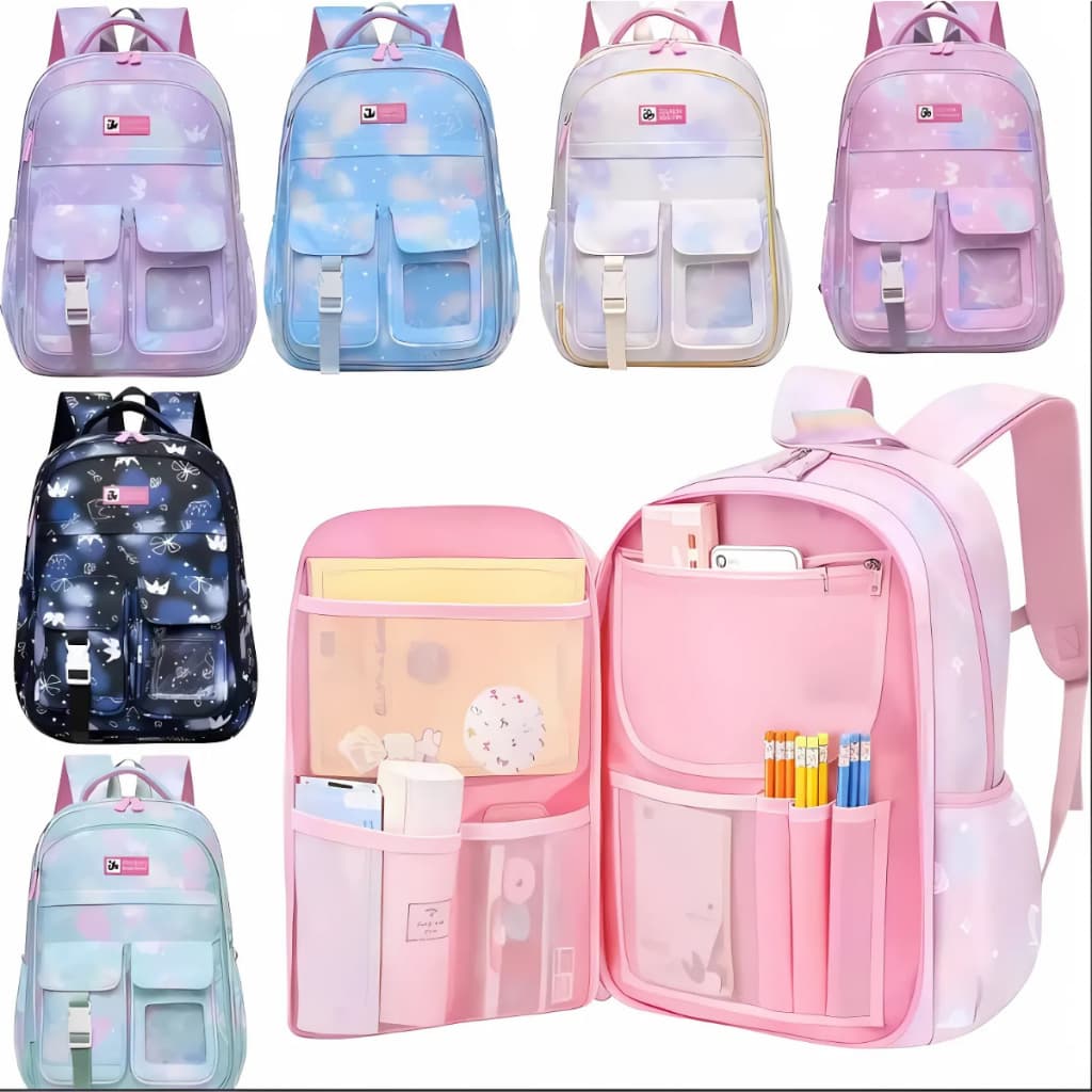 Mochila Escolar Feminina (209122-209123) com estampa elegante para Faculdade com bolso para Notebook