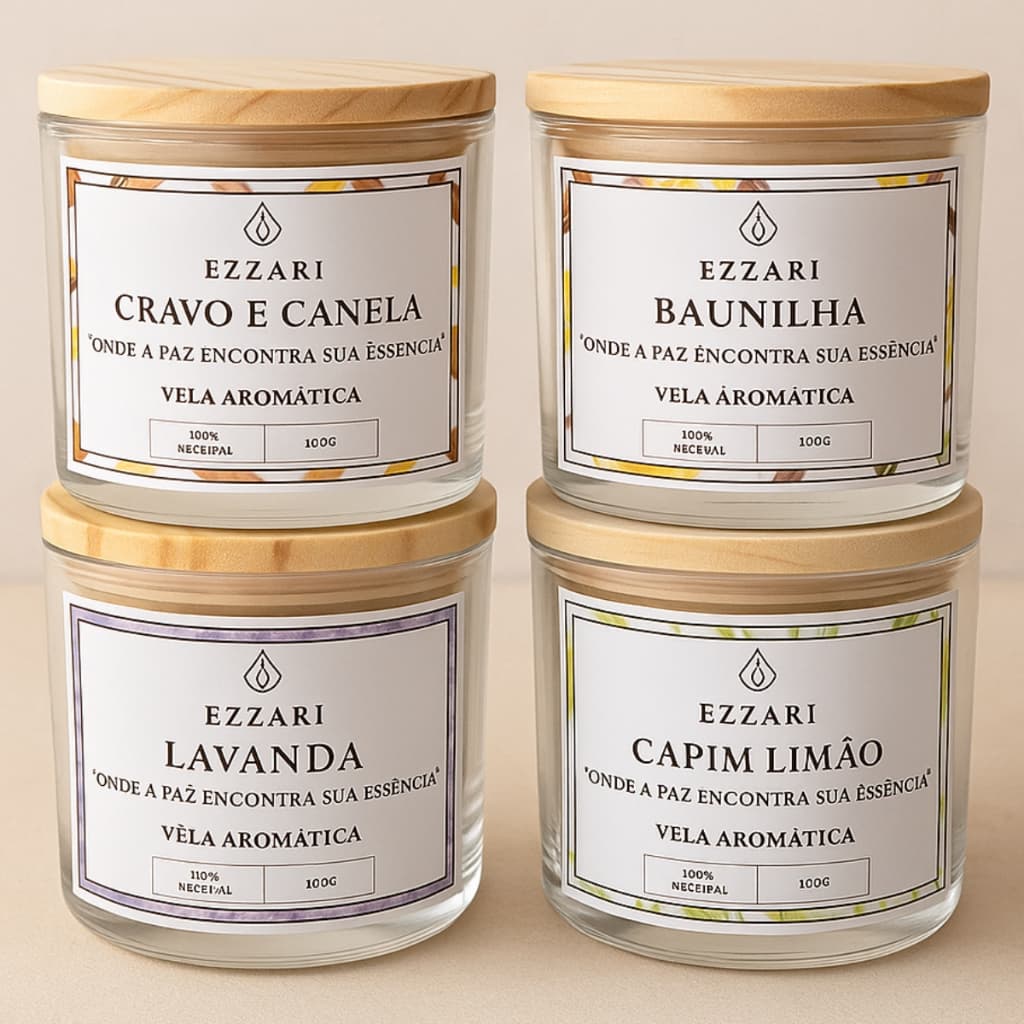 Kit 2 Velas Aromáticas Artesanais Perfumada Decorativa Presente Aromas 100g