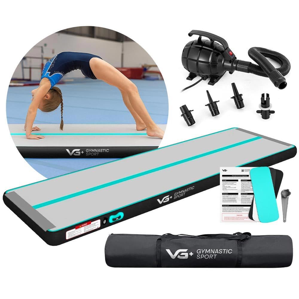 Tapete Colchão Ginástica Inflável AirTrack 4 Metros Tablado com Bomba Elétrica VG Plus