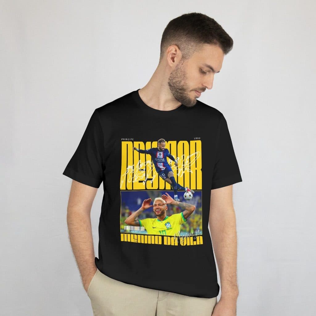 Camiseta Neymar Menino da Vila Camisa Básica Unissex Algodão 30.1 Premium Jogador