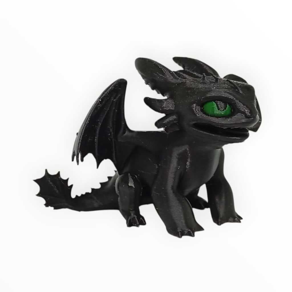 Miniatura Dragão Banguela 3D – Escultura Toothless Impressão 3D, Colecionador Geek, Presente Criativo e Envio Rápido PLA