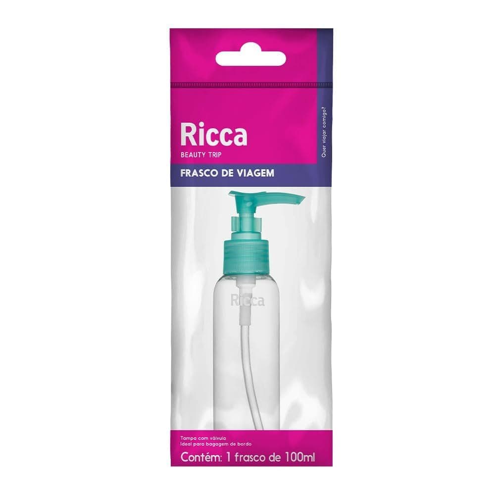 Ricca Frasco Para Viagem 100ml Pump | Ideal para Shampoo, Sabonete e Cosméticos.