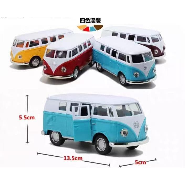 Tamanho13.5*5*5.5 Carrinho De Ferro Miniatura Kombi De Metal Abre A Porta Fricção