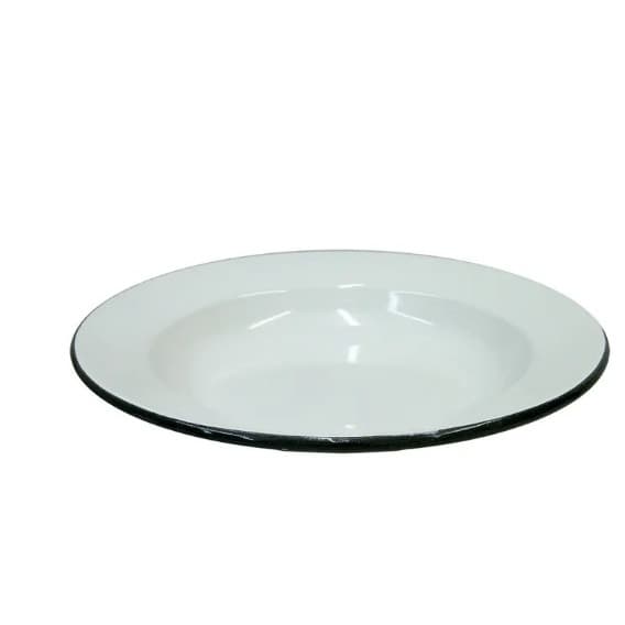 Prato Esmaltado Branco Metallouça