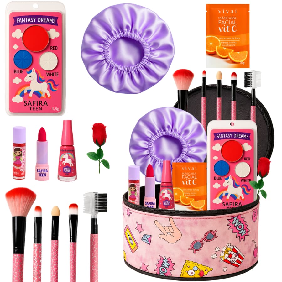 Kit Maquiagem Infantil Maletinha Completa Presente Princesa Lindo