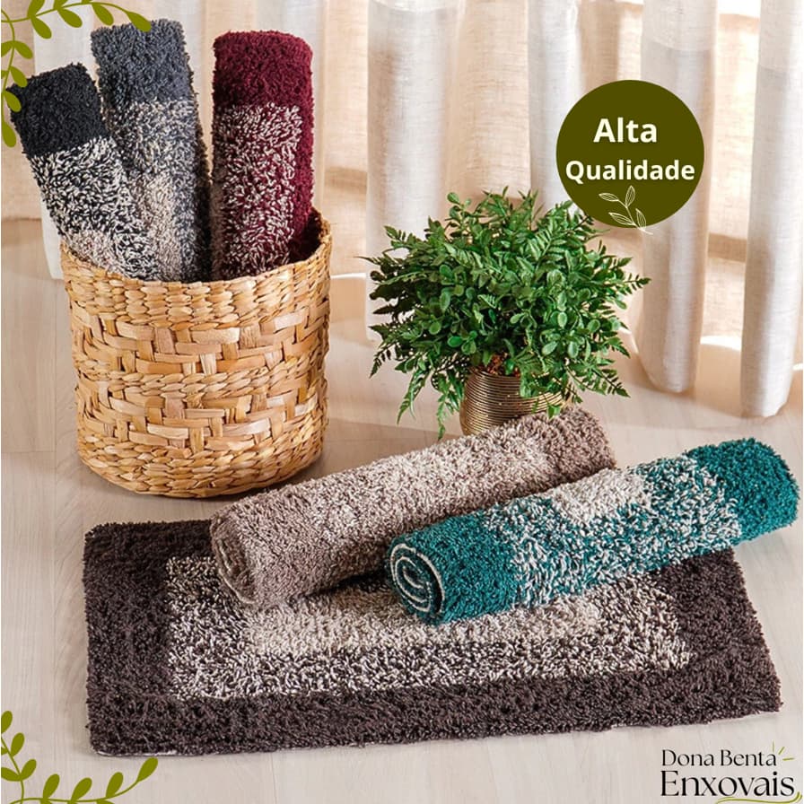 Tapete de Banheiro 40x60cm Macio Absorvente Alta Qualidade Dubai Bene casa