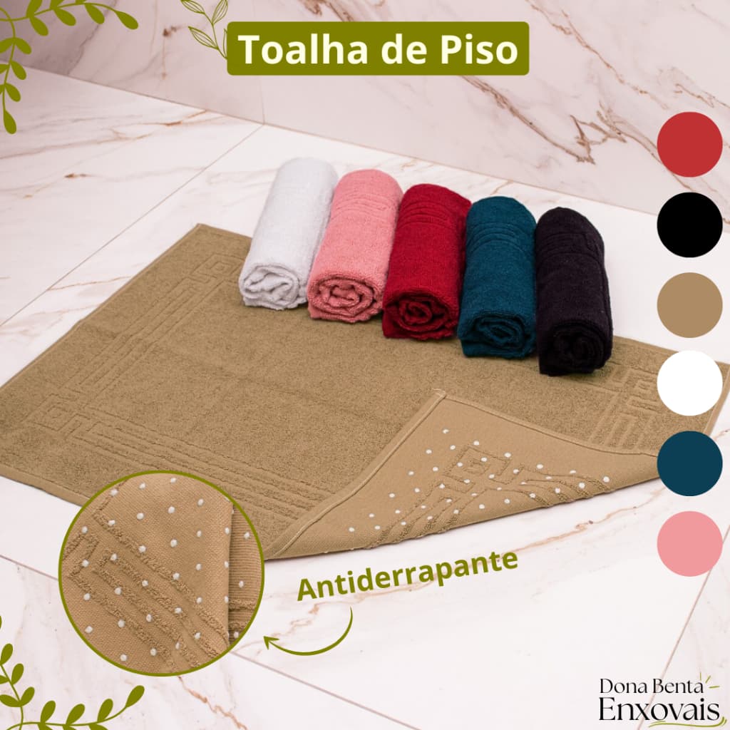 Tapete Toalha de Piso Grossa Antiderrapante Para Banheiro Várias Cores