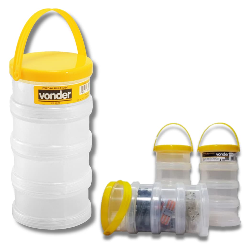Estojo Organizador Pratico P/ Parafusos e Porcas 4 partes 90x40 Vonder