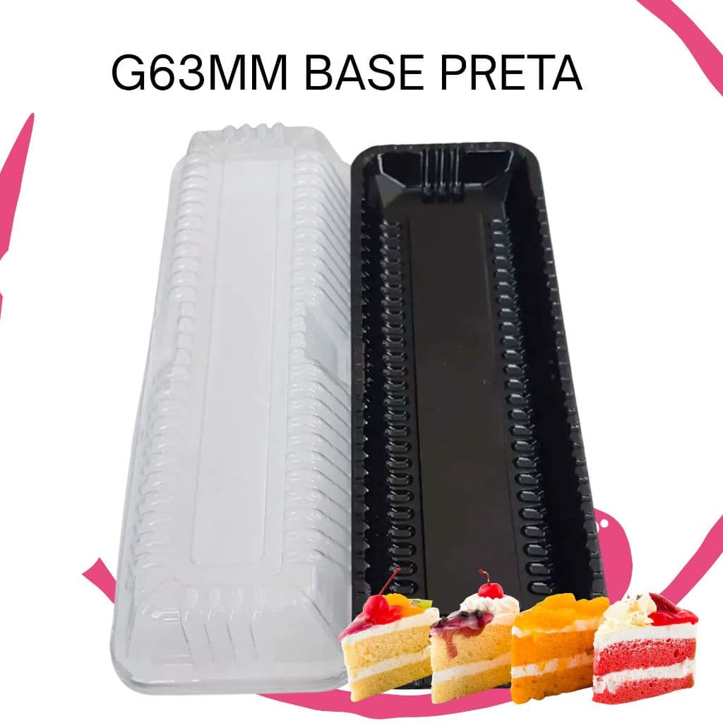 EMBALAGENS GALVANOTEK G63M TIRA PRETA TAMPA CRISTAL 10 UNIDADES BOLOS, TORTAS ETC