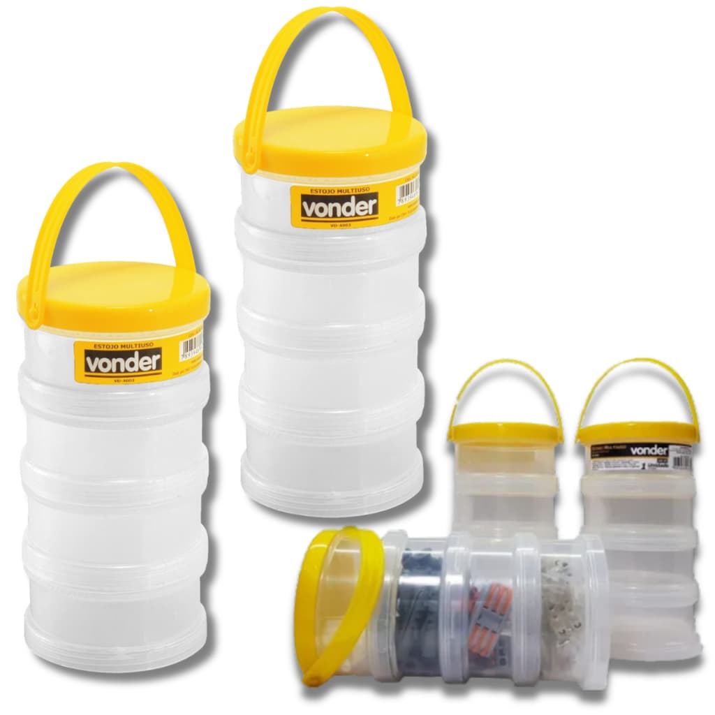 2 Estojo Organizador Pratico P/ Parafusos e Porcas 4 partes 90x40