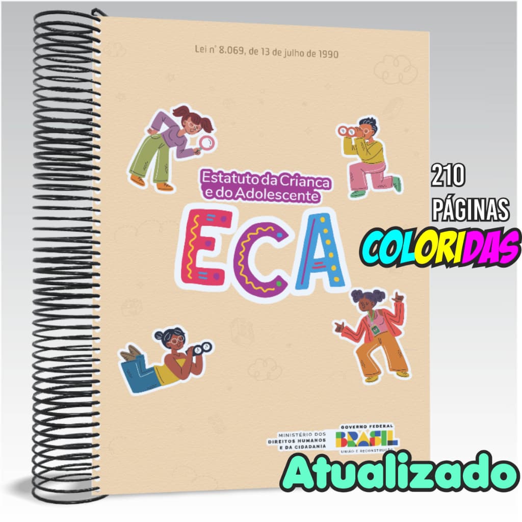 Apostila do Estatuto da Criança e Adolescente ECA Impressa em Frente verso Colorida no Formato A4