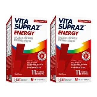 Kit com  2 Vita Supraz Energy Suplemento Alimentar com 30 comprimidos União Quimica