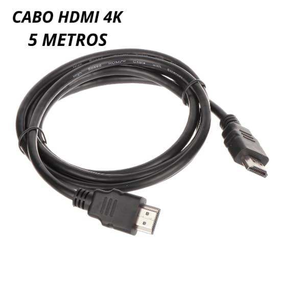 Cabo de HDMI Cabo de Video Alta Definição Audio e Imagem Computador, Televisão, Consoles 5 Metro