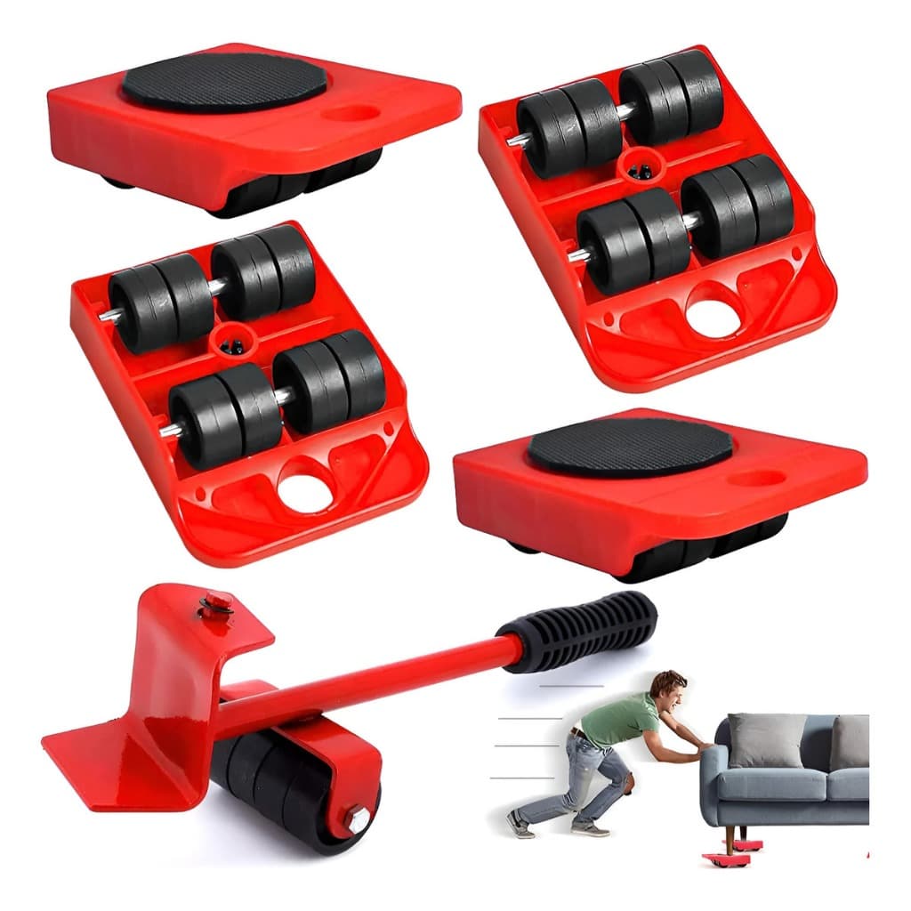 Aparelho Movedor Kit 5 Movedor Rodinhas Para Mudança De Móveis Grande e Móveis Pesados