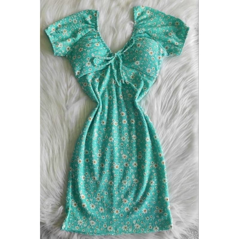 Vestido Florido Feminino Com Lycra Moda  Gringa Ombro a Ombro Ciganinha Lançamento 2025 Verão