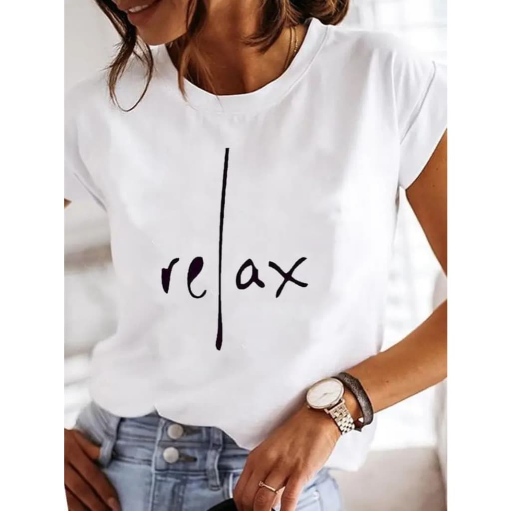 Camiseta Relax Feminina Primavera E Verão