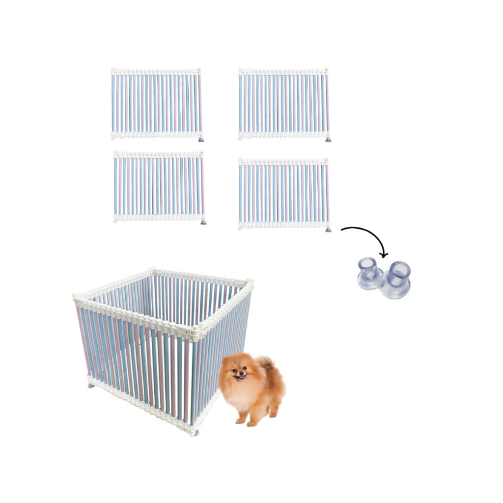 Cercado Luxo Spitz Alemão 4 Lados Rosa Azul Pvc Premium - 80cm x 78cm de comprimento kit com 4 lados