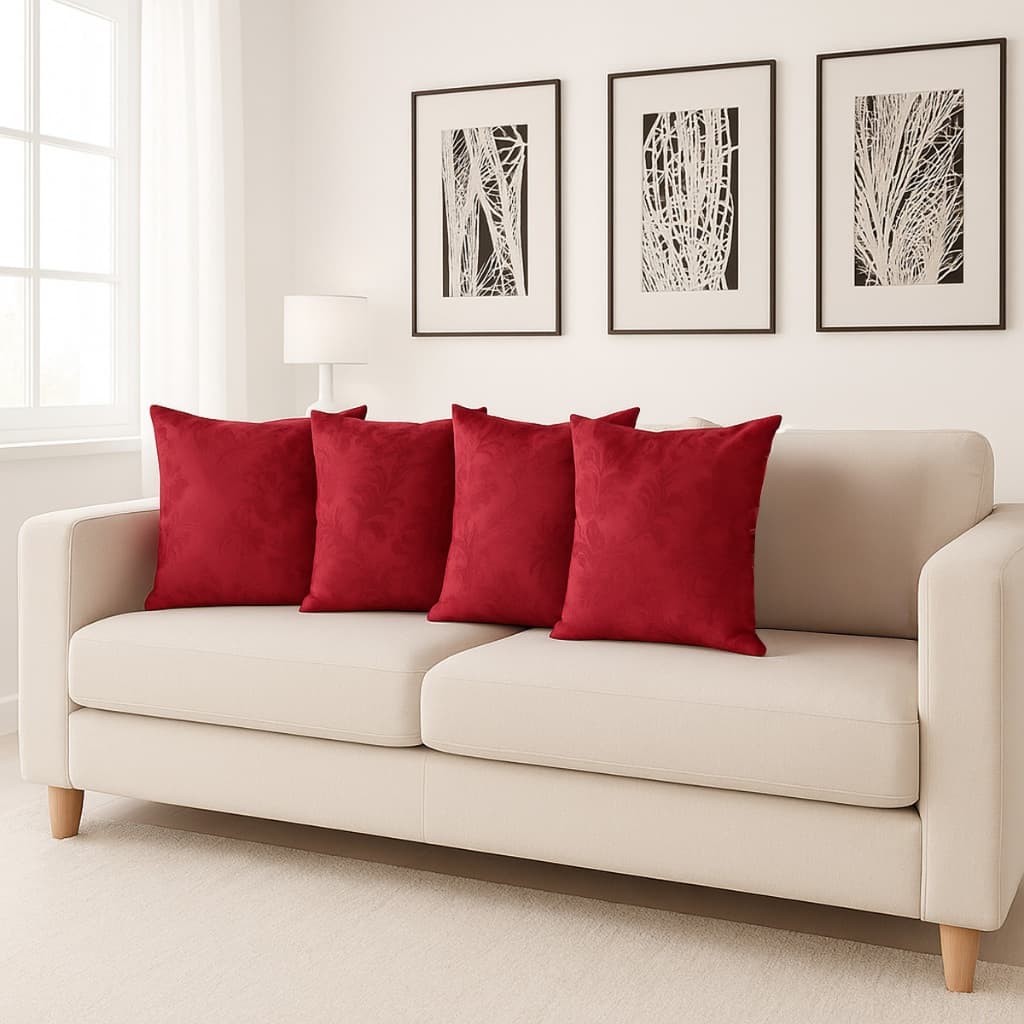 Kit 4 Capas de Almofadas Decorativas Com Ziper Jacquard