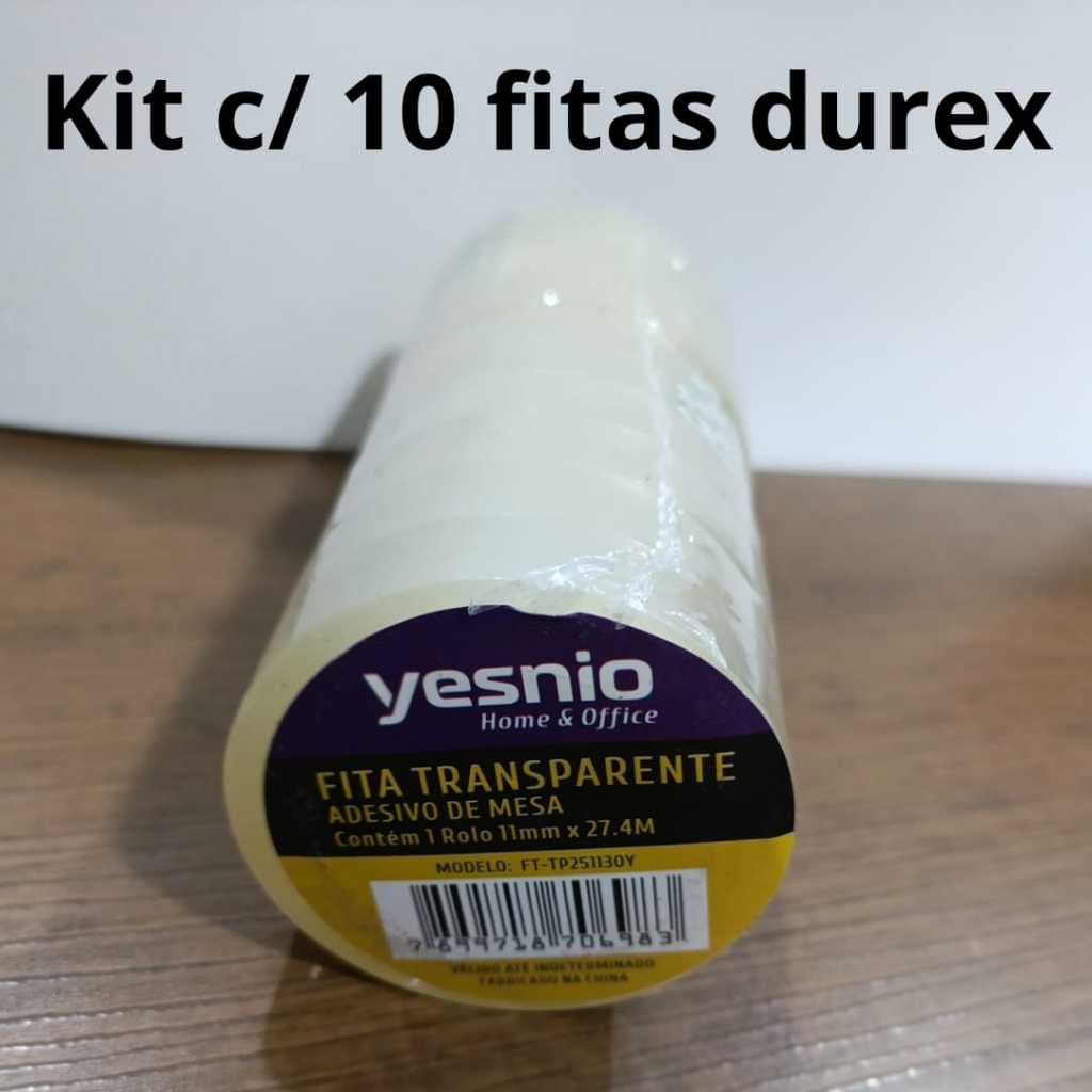 Kit c/ 10 Fitas Adesivas Transparente (Durex) 11mmx30m