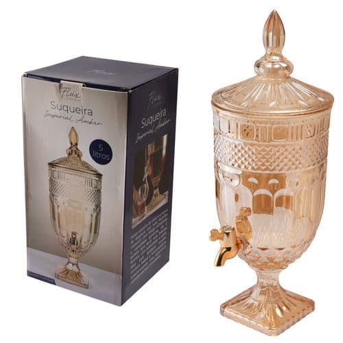 Suqueira Dispenser Vidro 5 litros 3,2 litros com torneira mesa posta coquetel drink
