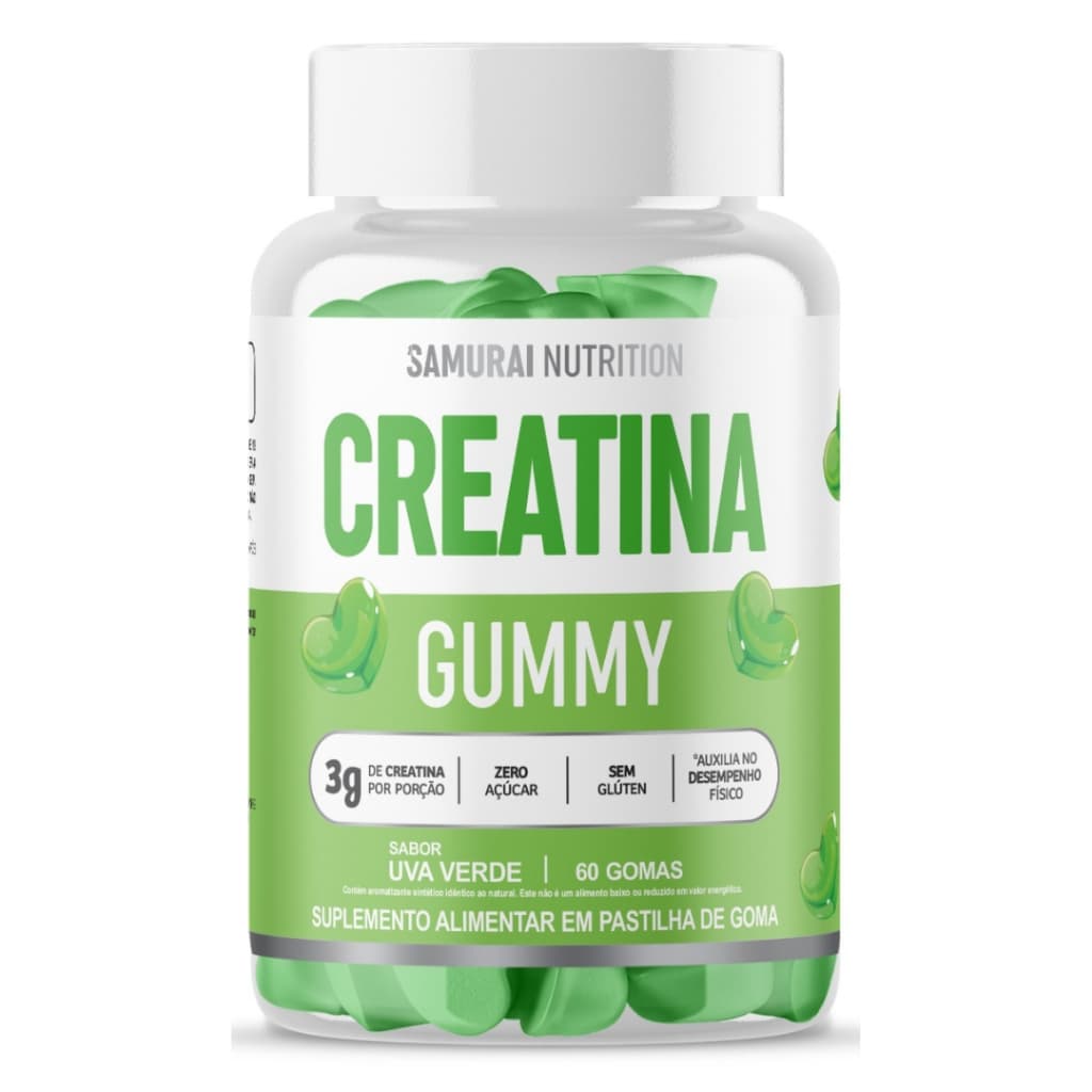 Creatina Gummy 60 Gomas Sabor Uva Verde - Samurai Nutrition