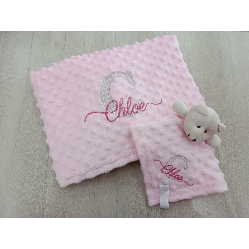 Manta Pipoquinha com Naninha Personalizada Bordado Bebê Recém-nascido enxoval para presente