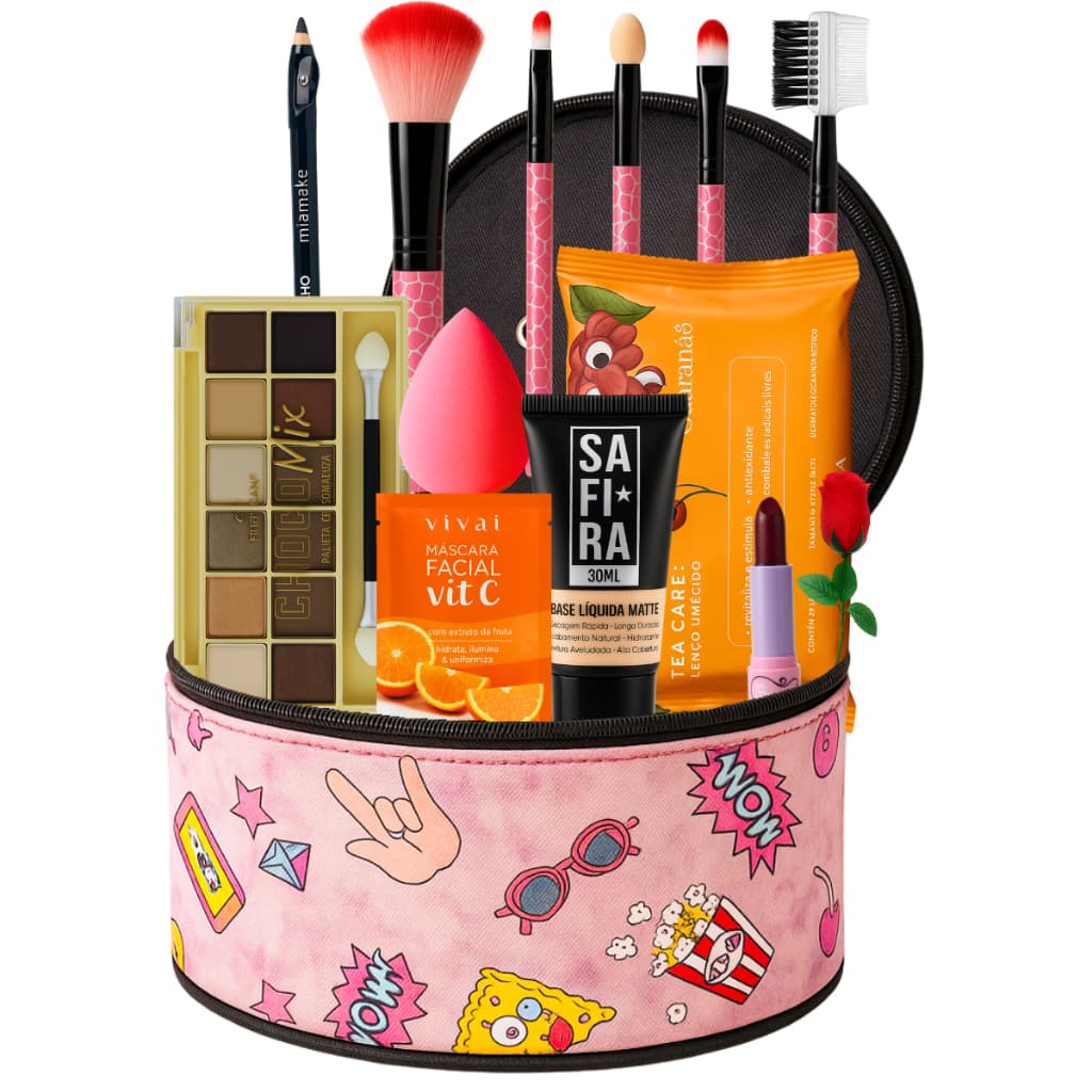 Maquiagem Kit Completo Presente Profissional Peças Itens Pinceis Make
