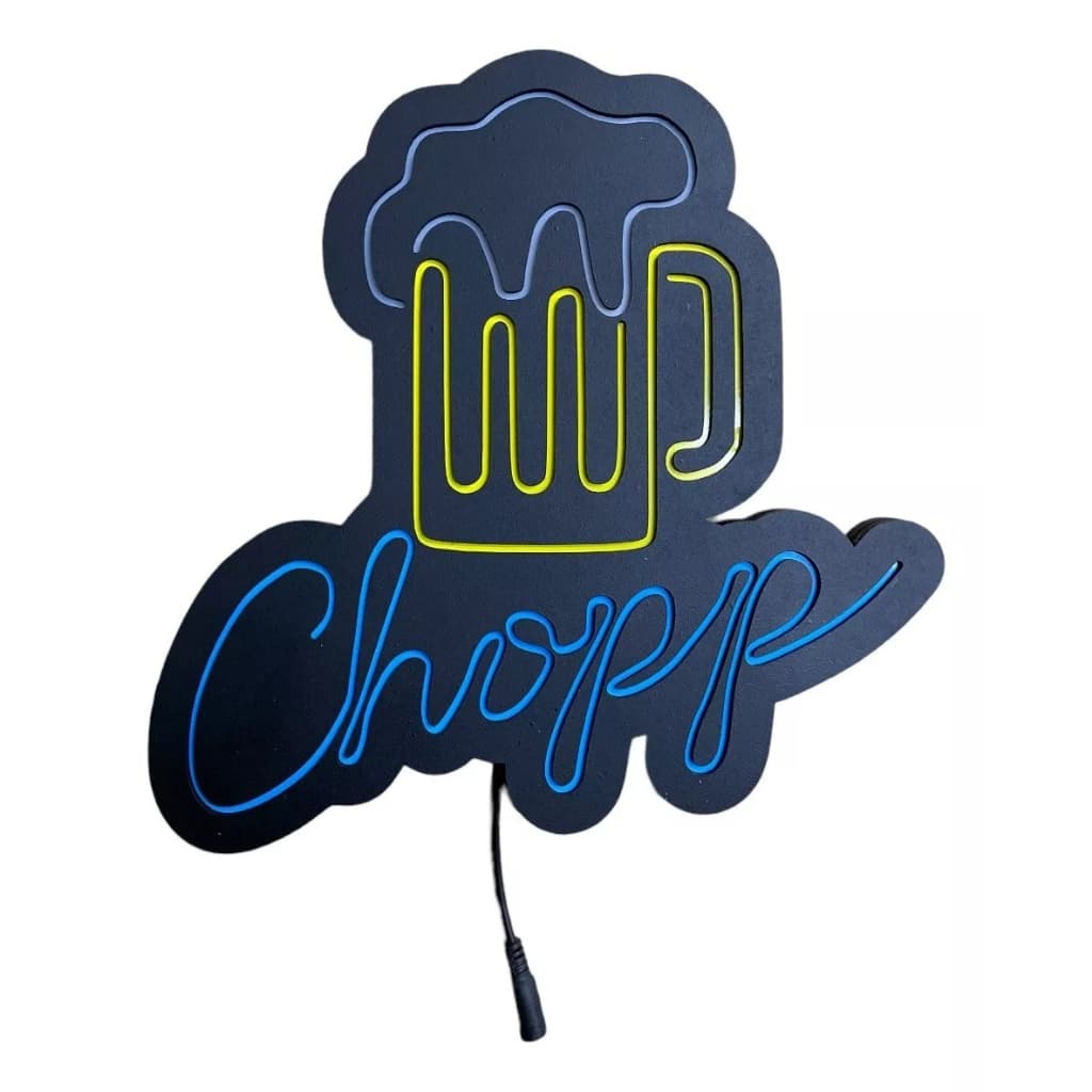 Letreiro Luminoso Em Led Bar Caneca Chopp Neon Fake Bivolt Cerveja Beer Bar