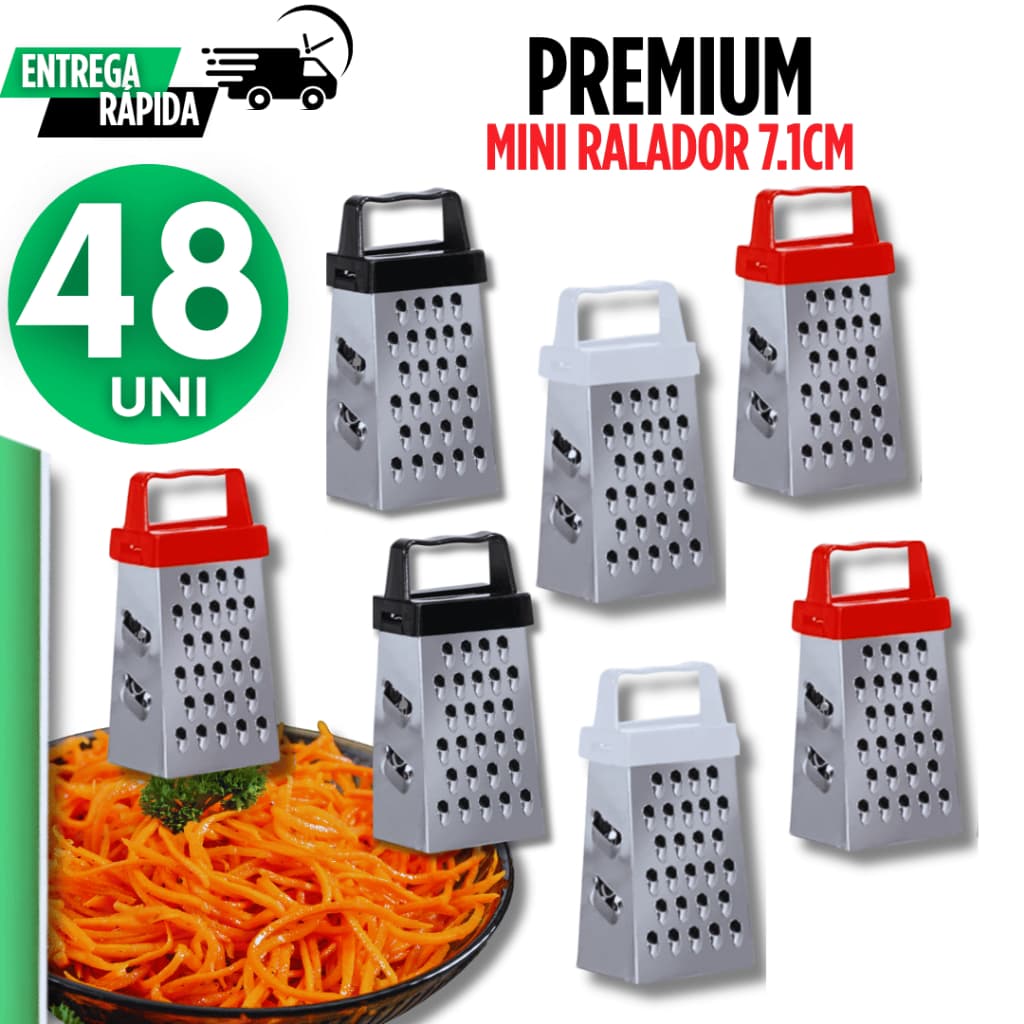 KIT 48 Peças Mini Ralador De Aço Inox Processador Descascadores Cortadores Cozinha Multifuncional