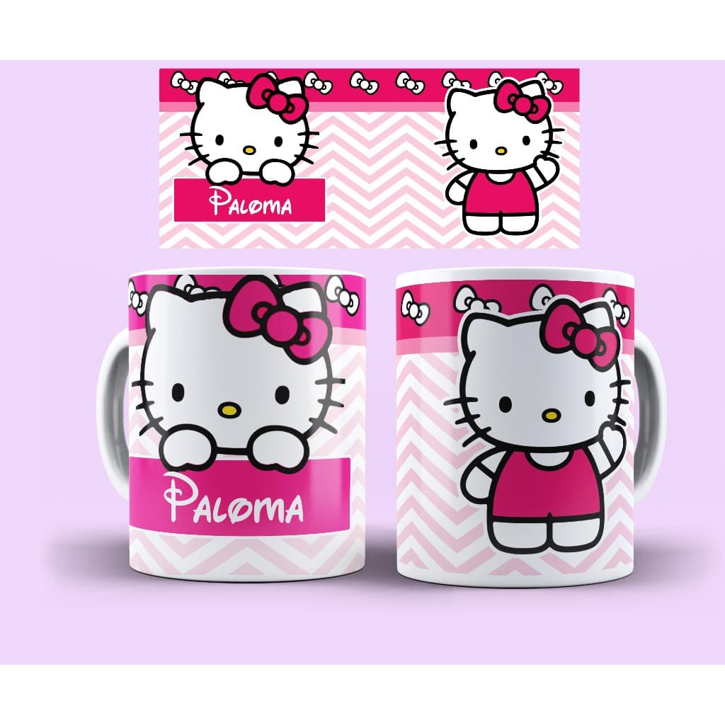 Caneca hello kitty personalizada com nome varios modelos presente porcelana 325ml