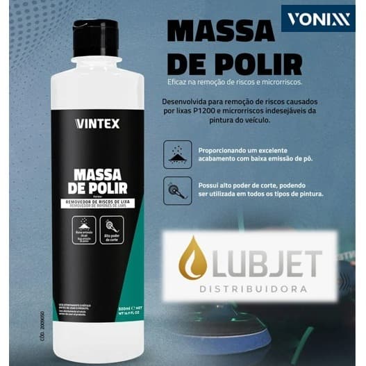 Massa de Polir Vintex 500ml – Brilho e Renovação para Pinturas